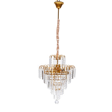 Elegant Modern Ceiling Light K9 Crystal Chandelier Pendant Lighting Fixture Lamp Metal+Glass Gold Polishing and Electroplate