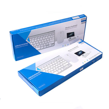 Ultra Thin 2.4G Wireless Keyboard Mouse Combo Rechargeable Full Size Wireless Keyboard for Notebook Laptop Pad PC Tablet