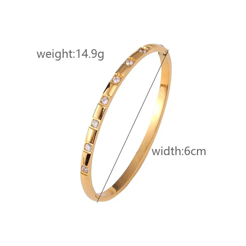 New Trend Stainless Gold Plated Waterproof Stainless Steel Designer  Bangle Jewelry Accessories Gold Color