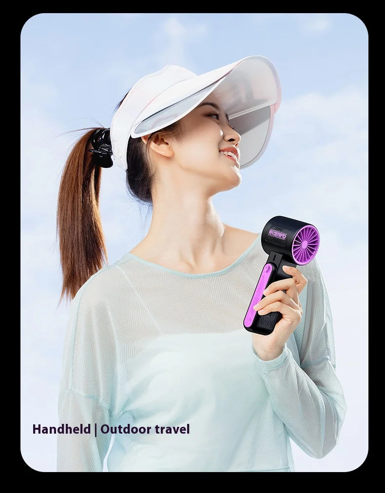 Handheld Fan High Speed 1800mAh Rechargeable Battery Portable High Speed Cold Cooling Fan 100 Gear Adjustment Fan With Logo