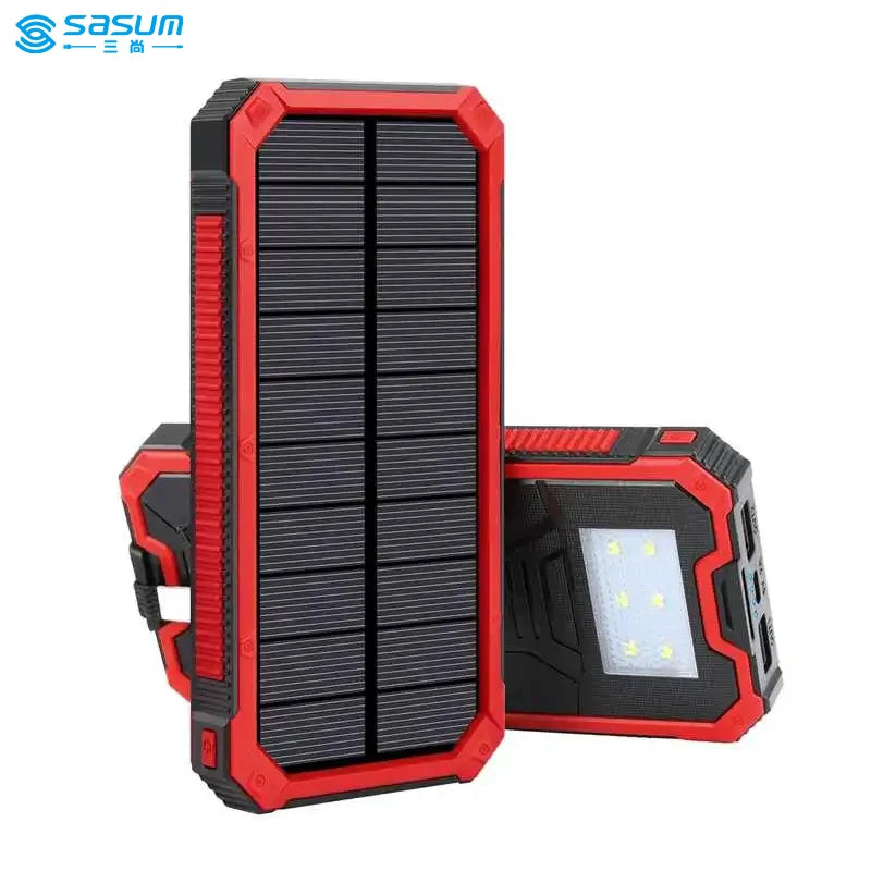 Sasum 10000mah Travel Solar Panel Power Bank Popular Hot Sale Green Consumer Electronic Outdoor Charge Trend Solar Power Bank
