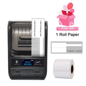 DETONGER DP23S/DP30S Multifunctional Wireless BT Mobile for Android iOS Barcode Thermal Label Maker Printer