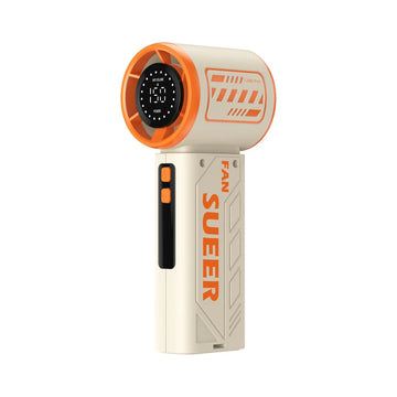 New High-Speed Mini Violent Handheld Fan USB Charging Digital Display Turbine Five Winds Speed Battery Powered