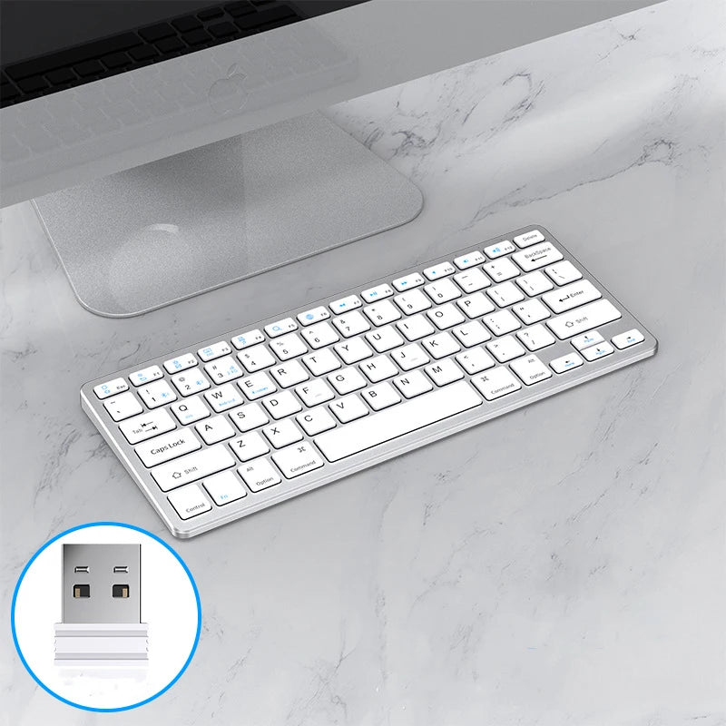 Ultra Thin 2.4G Wireless Keyboard Mouse Combo Rechargeable Full Size Wireless Keyboard for Notebook Laptop Pad PC Tablet