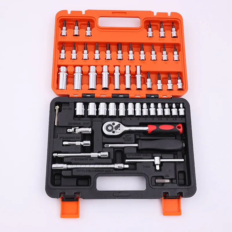 Hot Sale 53PCS Ratchet Socket Wrench Tool Set Hardware Tools Kit for Car Repair