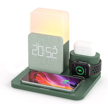 Best Selling Products Wholesale Custom LED Digital Alarm Clock 3 in 1 Fast Wireless Charger Mobile Phone Charger Light