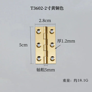 10pcs/bag Solid Brass Hinges Vintage Furniture Hardware Door and Window Cabinet Box Concealed Hinge Cabinet Hardware