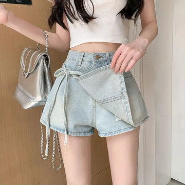 Hot Girl Denim Skirt for Women New Style for Slimming and Irregular Straps
