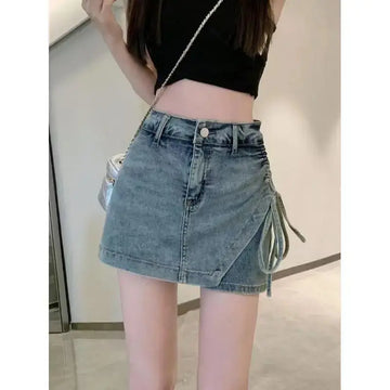 Denim Skirt Retro High Waist Slim Hip Prevents Exposure