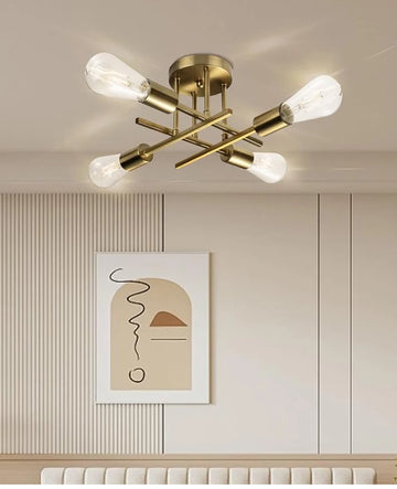 Modern bedroom ceiling chandelier, Nordic semi embedded ceiling light, retro home decoration light, plafonnier LED lighting fixt