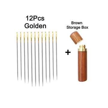 12pcs Blind Needle Elderly Needle-side Hole Hand Household Stainless Steel Sewing Needless Threading Apparel Sewing DIY