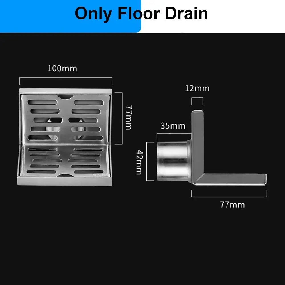 Professional for 50 Pipe Corner Floor Drain 304 Stainless Steel L Shape Side Drainage Wear Resistant 10cm Wall Drain Shower Room
