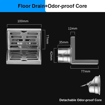 Professional for 50 Pipe Corner Floor Drain 304 Stainless Steel L Shape Side Drainage Wear Resistant 10cm Wall Drain Shower Room