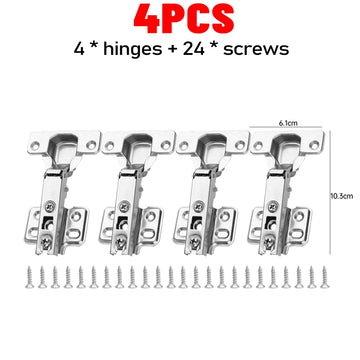 10/1PC Stainless Steel Cabinet Door Hinges Damping Buffer Closing Wardrobe Door Concealed Hinges with Screws Furniture Hardware