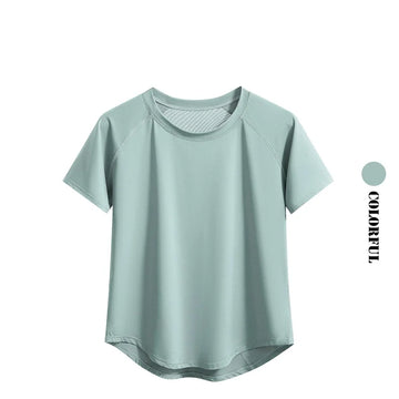 DRUR Yoga Tops Sportswear Woman Gym Shirts Breathable Quick Dry Short Sleeve Workout T Shirt Jogger Running T Shirt Yogawear New