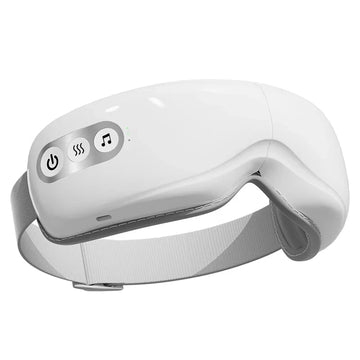 Eye Massager with Heat Folding Airbag Eye Mask Ergonomic Fit Wireless Heated Eye Massager 5 Modes Portable Massaging Eye Mask