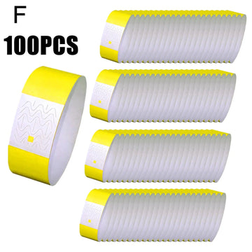 100PCS Tear-Resistant Waterproof Paper Wrist Strap Party Paper Bracelet Multicolored Event Ticket Wristbands Identification Band