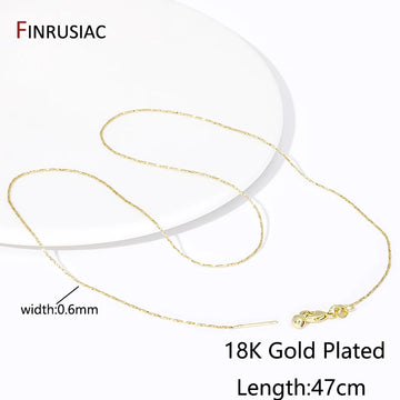 0.6mm Cross Twist Chains For Necklace Making Supplies 18K Gold Plated Brass Necklace Chains For DIY Jewelry Making Accessories