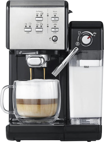 Programmable Espresso & Cappuccino Machine with Automatic Milk Frother & 19-Bar Pump, Stainless Steel