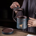 Gold inlaid jade purple clay cup, handmade tea cup, Kung Fu tea set, tea making, office cup, free gift, high-end Songlu cup