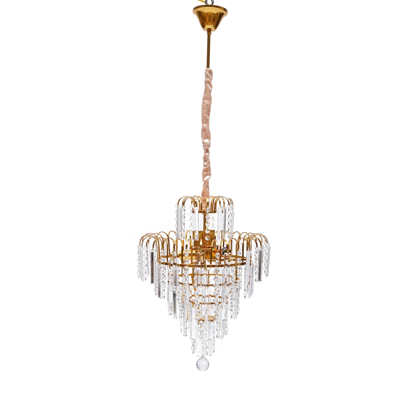 Elegant Modern Ceiling Light K9 Crystal Chandelier Pendant Lighting Fixture Lamp Metal+Glass Gold Polishing and Electroplate