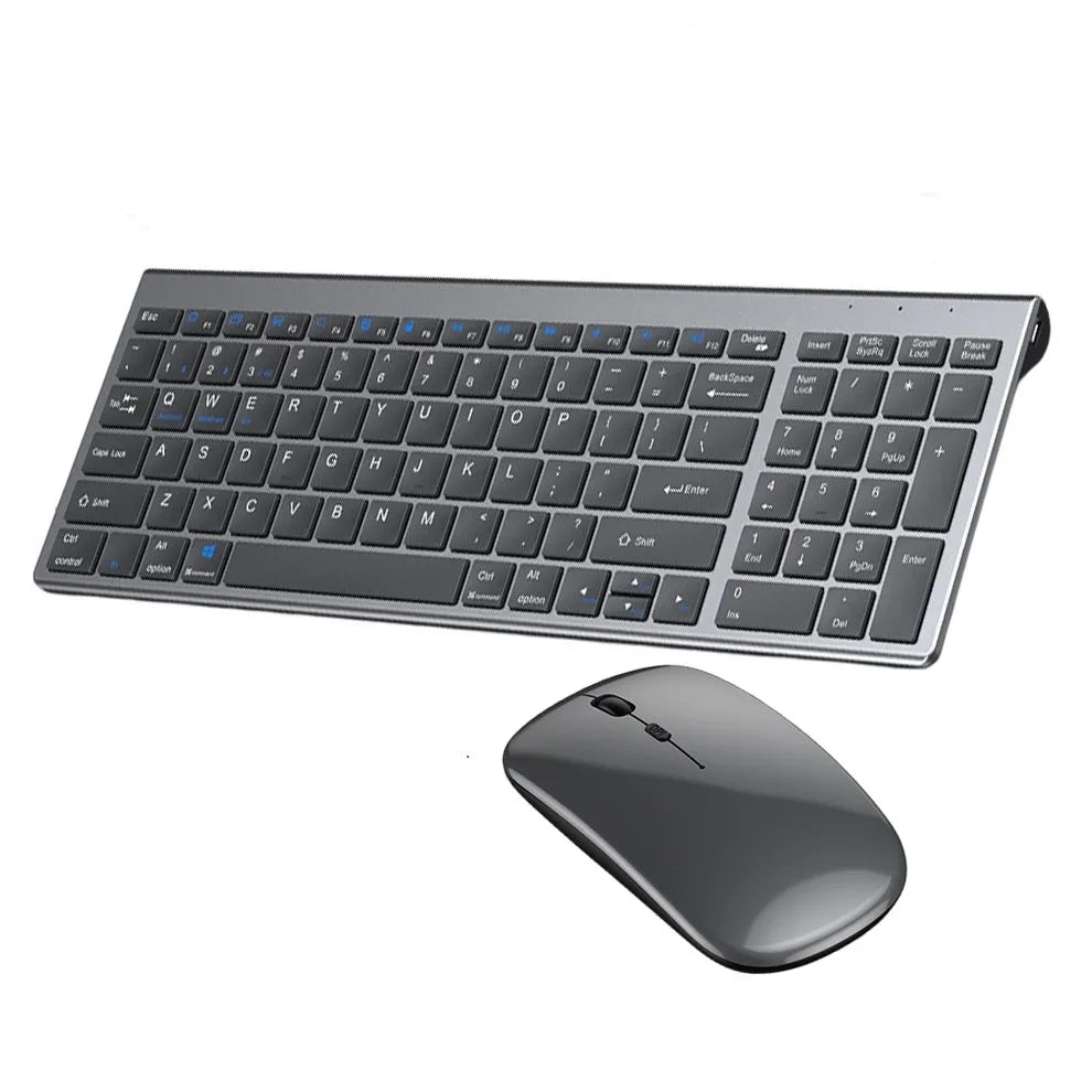 Bt 5.0 & 2.4G Wireless Keyboard Mouse Combo Rechargeable Full Size Wireless Keyboard for Notebook Laptop Pad PC Tablet