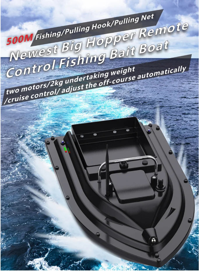 Carp fishing and entertainment rc bait boat with two hull intelligent remote control nesting ship black orange  bait boat