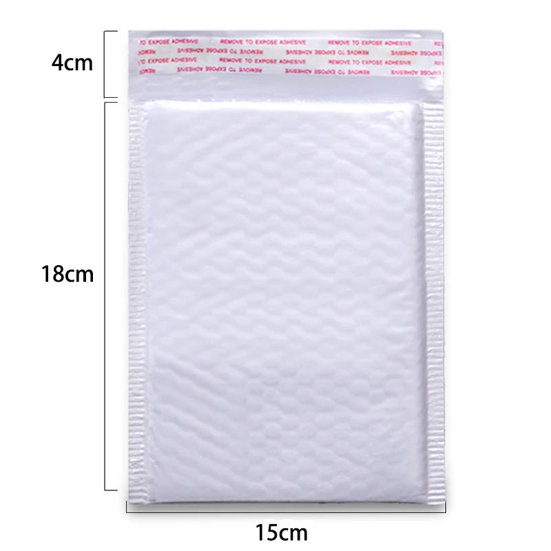 100Pcs Bubble Mailers White Poly Bubble Mailer Self Seal Padded Gift Bag Packaging Envelope Bags Book Shipping Package Bag