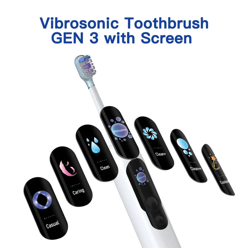 Smart LED Display Screen 60 Degree Rotating and Vibrating Electric Toothbrush Custom Mode Automatic Toothbrush