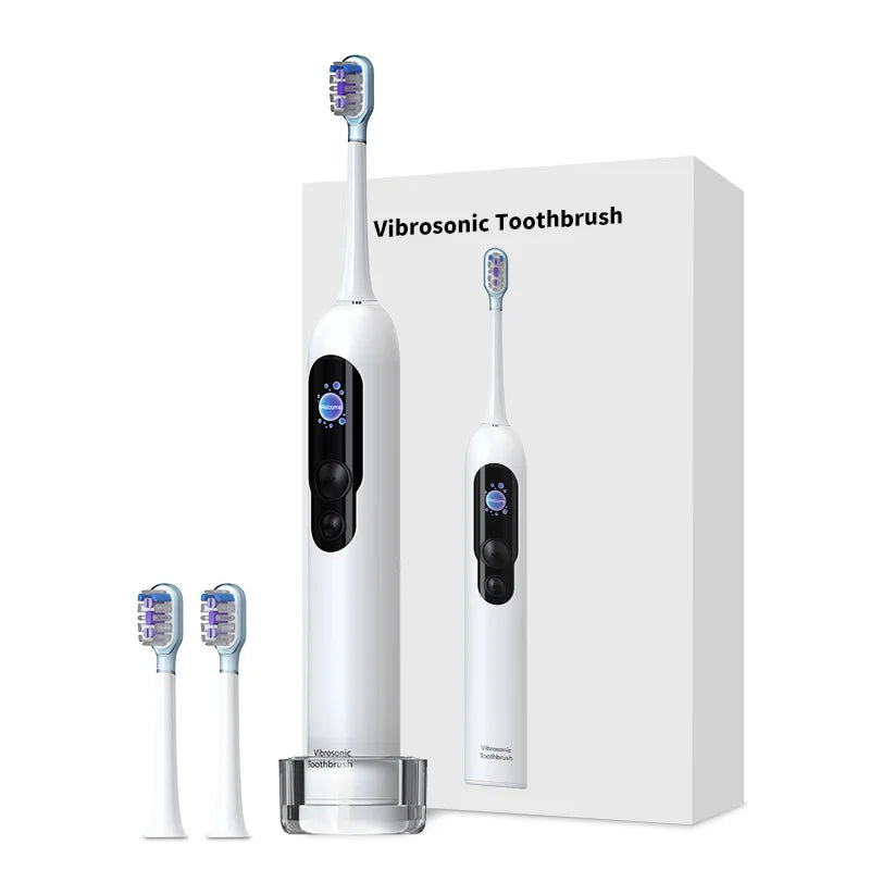 Smart LED Display Screen 60 Degree Rotating and Vibrating Electric Toothbrush Custom Mode Automatic Toothbrush