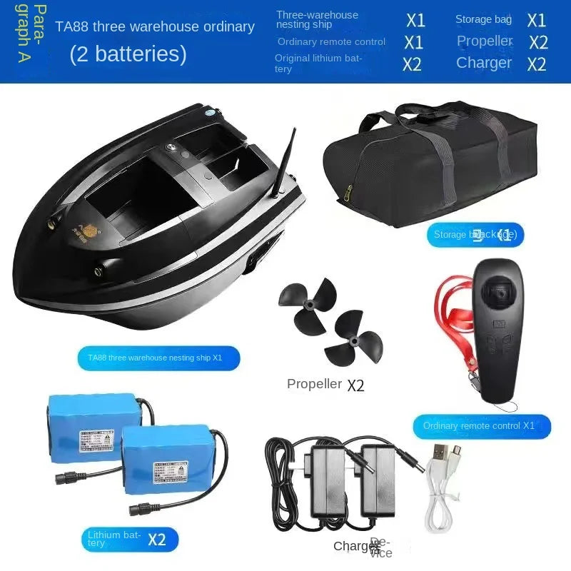 High-Power 12V GPS-Enabled Remote Control Nesting Boat 500 Meters Automatic Return Fishing Hook Bait Net Carp Fishing Bait Boat
