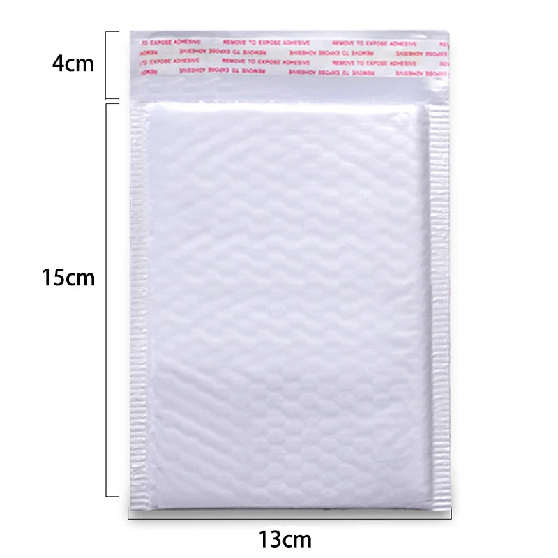 100Pcs Bubble Mailers White Poly Bubble Mailer Self Seal Padded Gift Bag Packaging Envelope Bags Book Shipping Package Bag