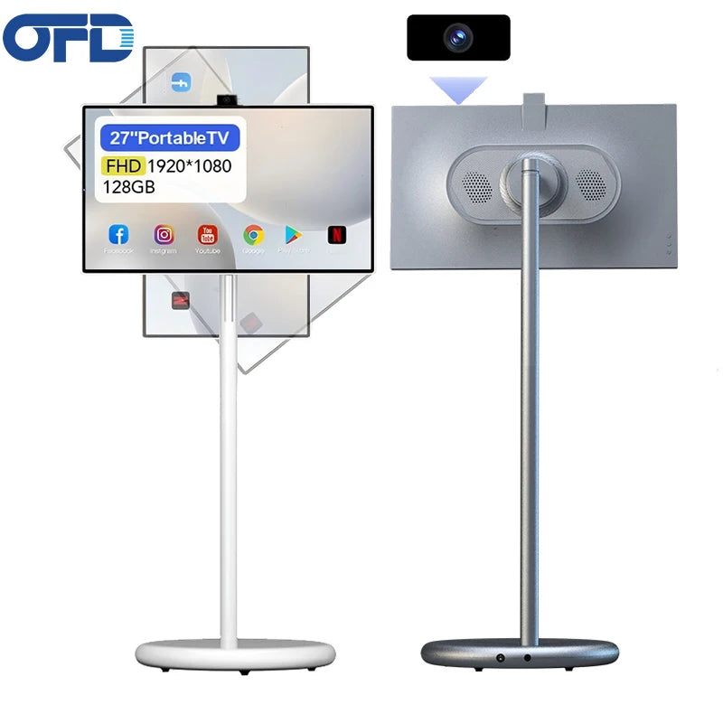 27 inch touch screen with pc box Factory 27 Inch Portable Monitor 128Gb Portable Android Tv Rollable Mobile Tv Portable Touch Screen Smart Tv with Battery