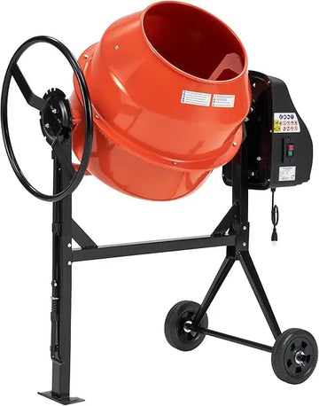 Big Rotating machine 4.9 Cu.Ft. Electric Cement Mixer, 550W Portable Concrete Mixing Machine with 140L Drum, 110V Motor, 30RPM Rotation