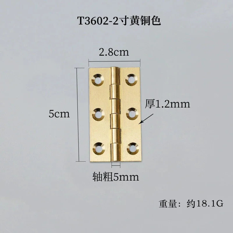 10pcs/bag Solid Brass Hinges Vintage Furniture Hardware Door and Window Cabinet Box Concealed Hinge Cabinet Hardware
