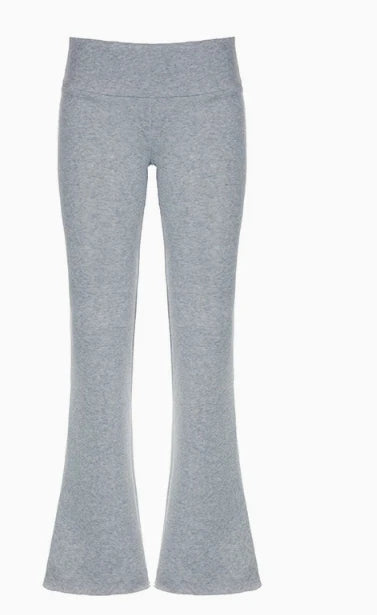 Women's Sexy Slim Pants Ribbed Solid Color Pants High Waisted Flared Pants Showing Longer Legs All-match Sports LongPants