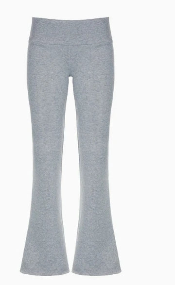 Women's Sexy Slim Pants Ribbed Solid Color Pants High Waisted Flared Pants Showing Longer Legs All-match Sports LongPants