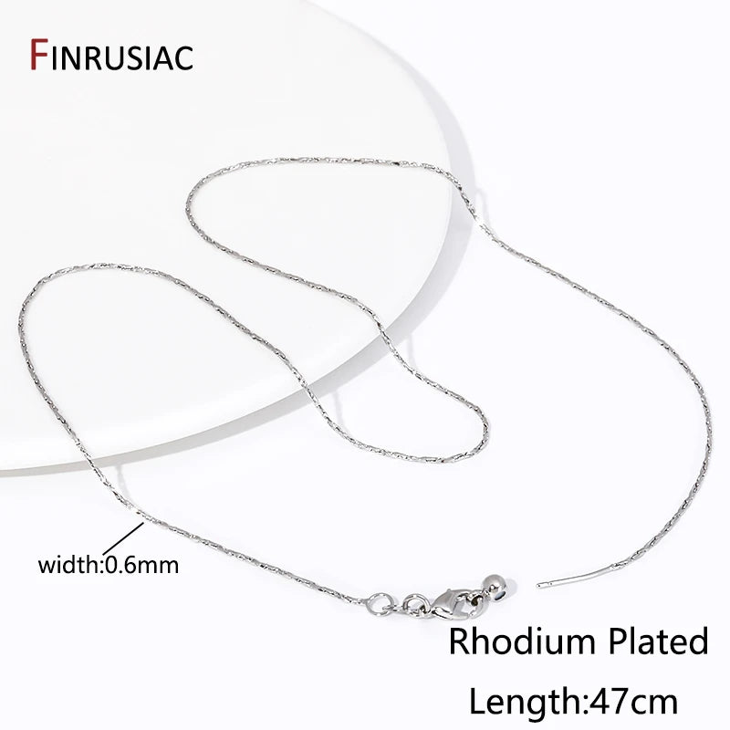 0.6mm Cross Twist Chains For Necklace Making Supplies 18K Gold Plated Brass Necklace Chains For DIY Jewelry Making Accessories