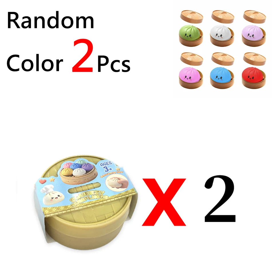 Expressive Dumpling Squishy - Blind Box Mysecret Bun Fidget Toy Soft TPR Material Stress Relief Unboxing Surprise Random Style