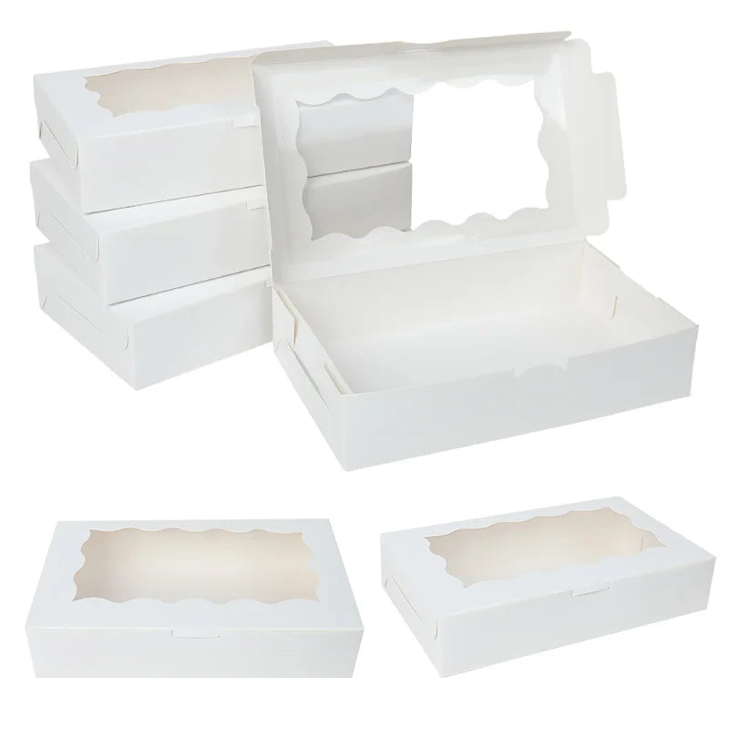 ring boxes 5-20pcs Gift Boxes With Window Birthday Party Chocolate Candy Cookie Gift Packaging Wedding Supplies Baby Shower Christmas Decor