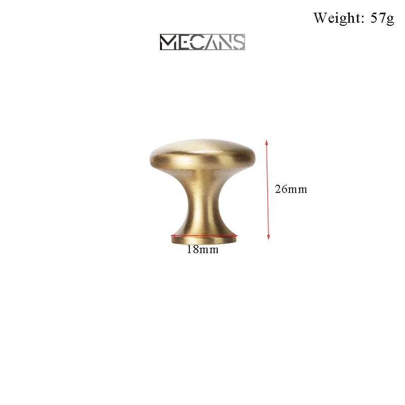 MECANS Modern Gold Knob Pure Copper Kitchen Cabinet Handles Cupboard Door Pulls Drawer Knobs Brass Furniture Handle Hardware