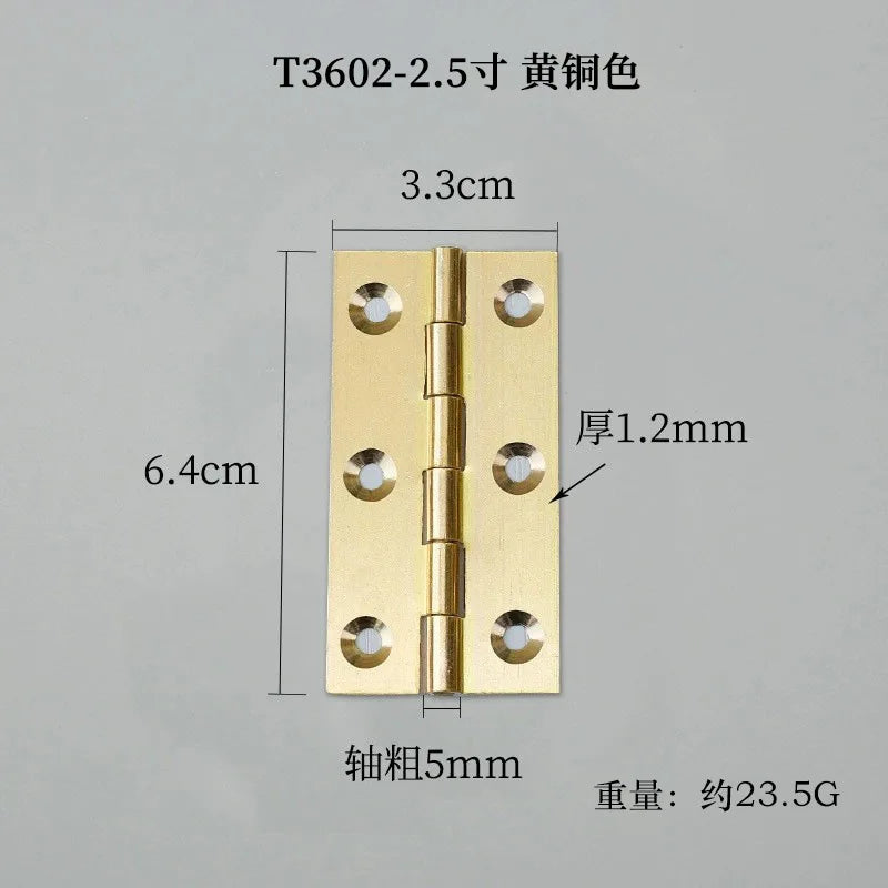 10pcs/bag Solid Brass Hinges Vintage Furniture Hardware Door and Window Cabinet Box Concealed Hinge Cabinet Hardware
