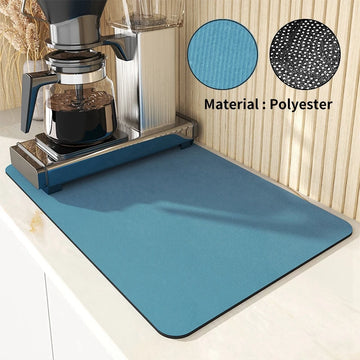 RUBBER MAT Solid Color Kitchen Drying Pad Coffee Machine Mat Super Absorbent Non-slip Dry Rubber Tableware Rug Microwave Oven Dust Pad