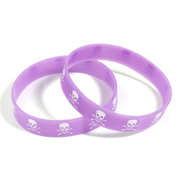 6pcs/lot Color Silicone Sports Bracelets Halloween Skull Style for Party Jewelry Gifts Teens Unisex Fitness Wristbands Wholesale