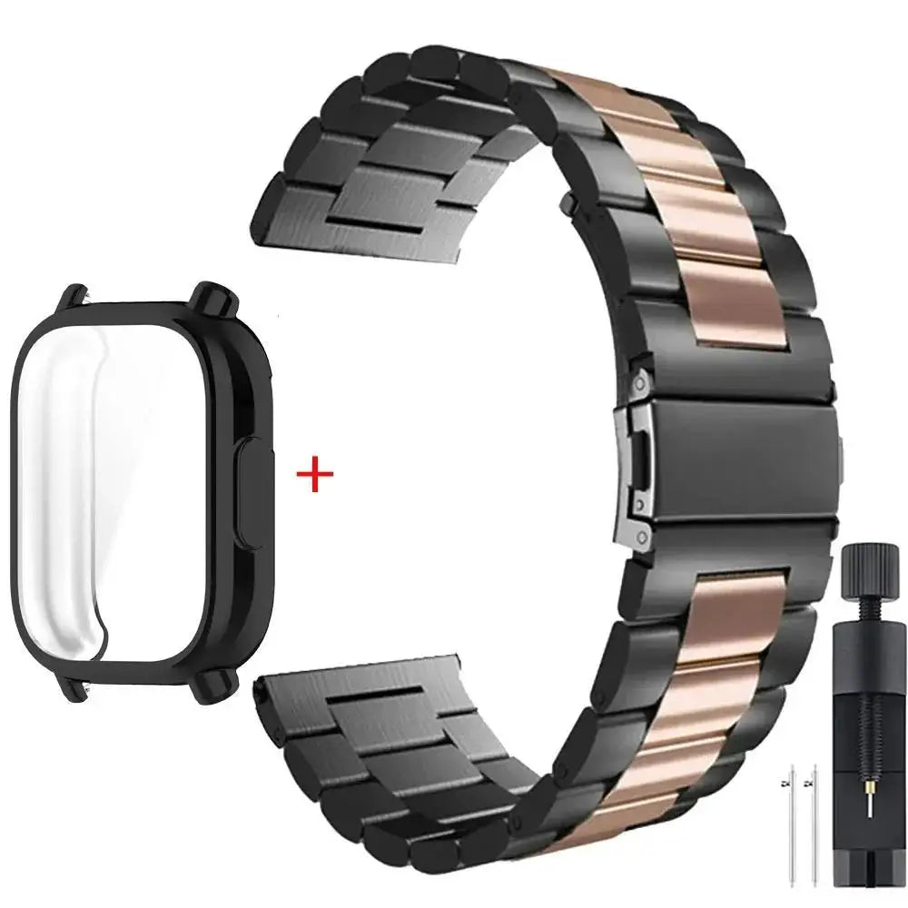 WATCH STRAPS BASE METAL Luxury Metal Strap + TPU Soft Case For Xiaomi  Redmi Watch 5 Active/Lite TPU Soft Case For StainlessSteel Watchband Correa