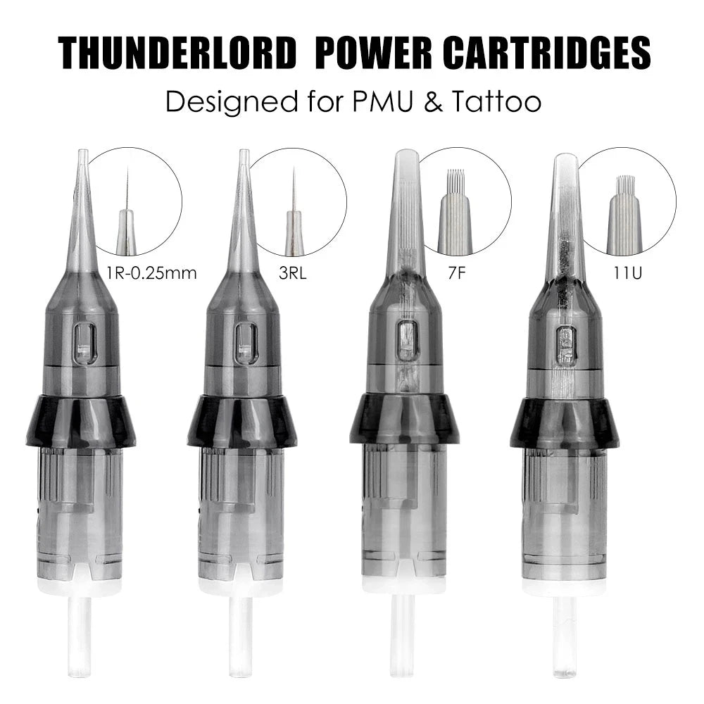 Hot Thunderlord Power Tattoo Needle Liner Shader Permanent Makeup Tattoo Cartridge 1R 7F For Universal Tattoo Machine Pen Newest