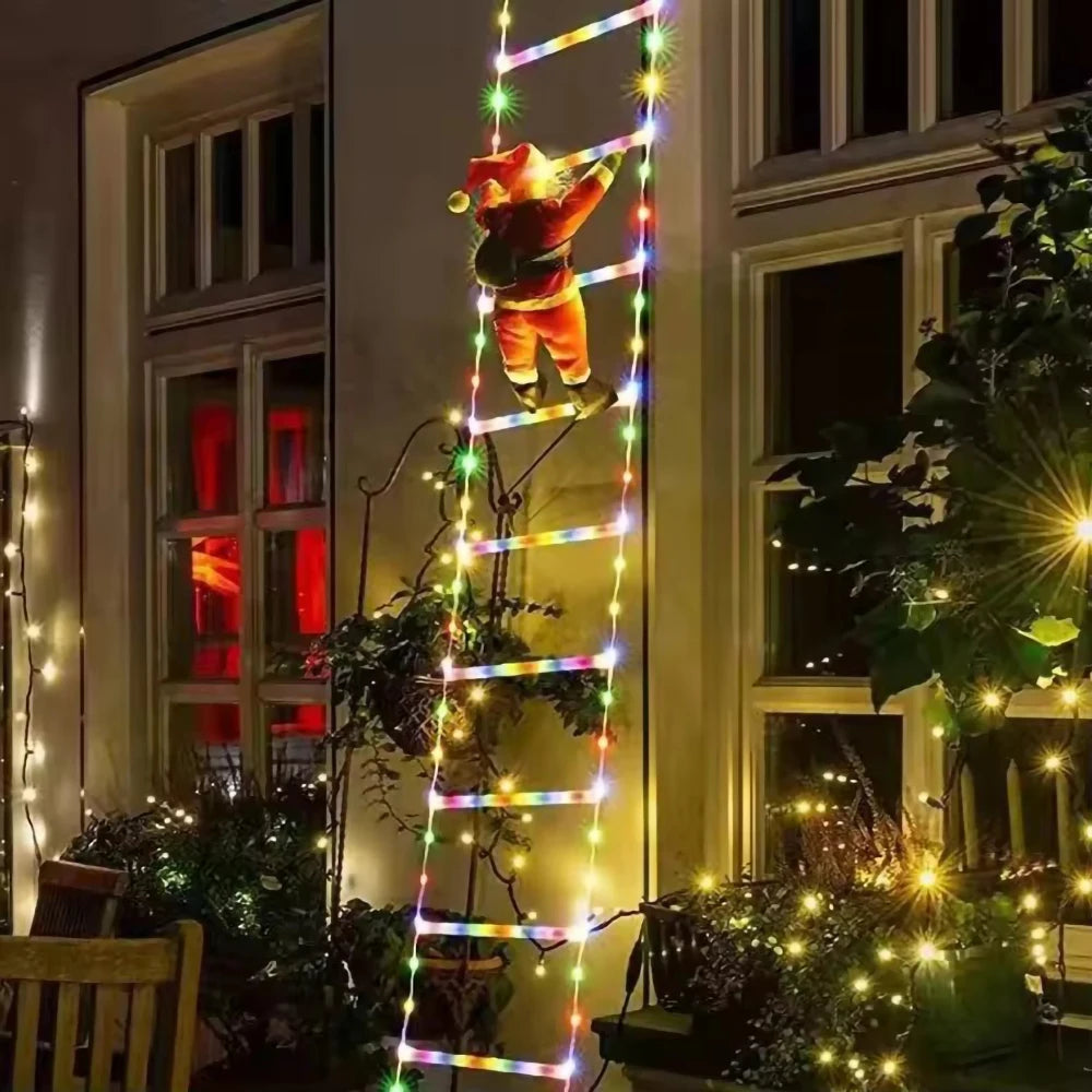 1/2/3m Santa Claus Climbing Ladder Light Christmas Decorations Waterproof Light for Indoor Outdoor Christmas Decor Navidad