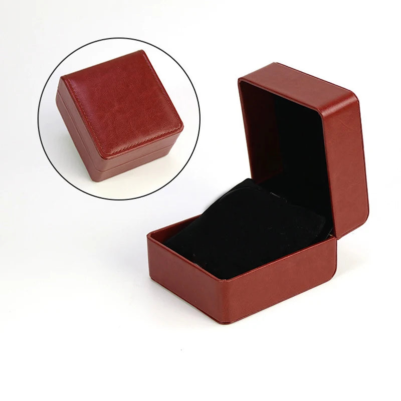 PU LEATHER CASE SAMPLE Brown Single Watch Gift Box With Pillow Pu Leather Wristwatch Display Case Organizer For Men/Women Watch Storage Gift Box