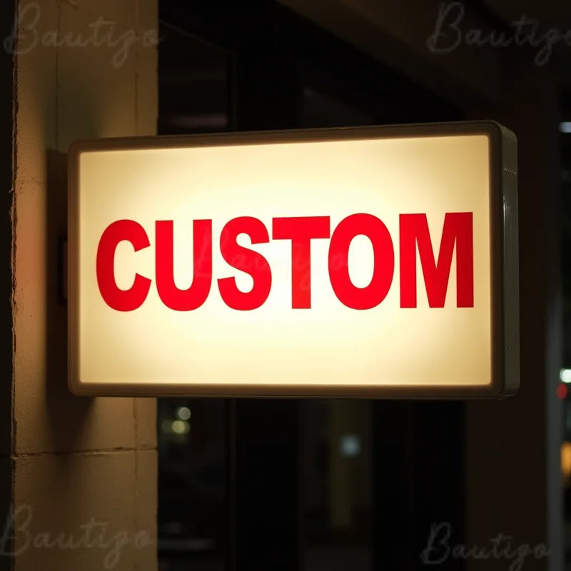 Custom LED Light Box Outdoor Business Sign Waterproof Acrylic Double Sided Storefront Wall Mounted Signage