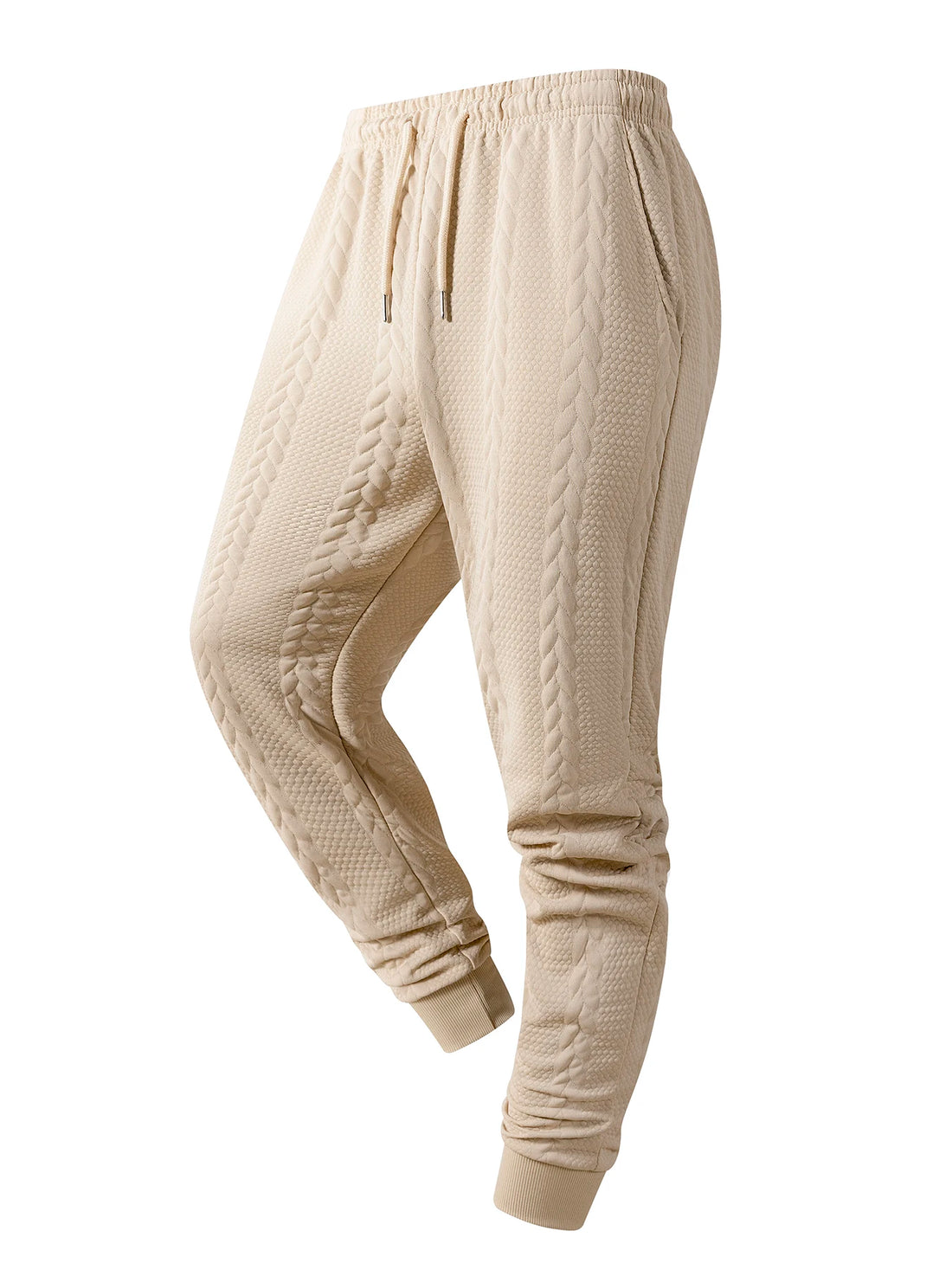 men's  pants   100%polyester Men's Texture Casual Pants Spring Autumn Knitted Jacquard Sweatpants Geometric Texture Waist Drawstring Warm Sports Trousers